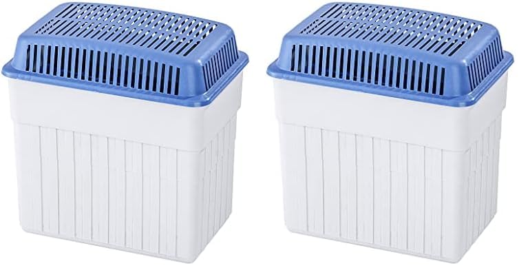 WENKO Umidificator cu granule de 2 kg, dezumidificator de cameră, captează până la 2,8 l de umiditate, testat în laborator, refillabil, reduce mucegaiul și mirosurile, dimensiuni 23 x 24 x 15,5 cm, Gri/Albastru - 5410120500