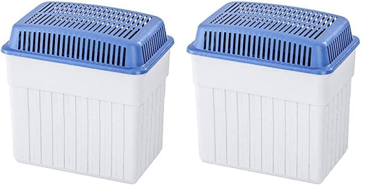 WENKO Umidificator cu granule de 2 kg, dezumidificator de cameră, captează până la 2,8 l de umiditate, testat în laborator, refillabil, reduce mucegaiul și mirosurile, dimensiuni 23 x 24 x 15,5 cm, Gri/Albastru - 5410120500