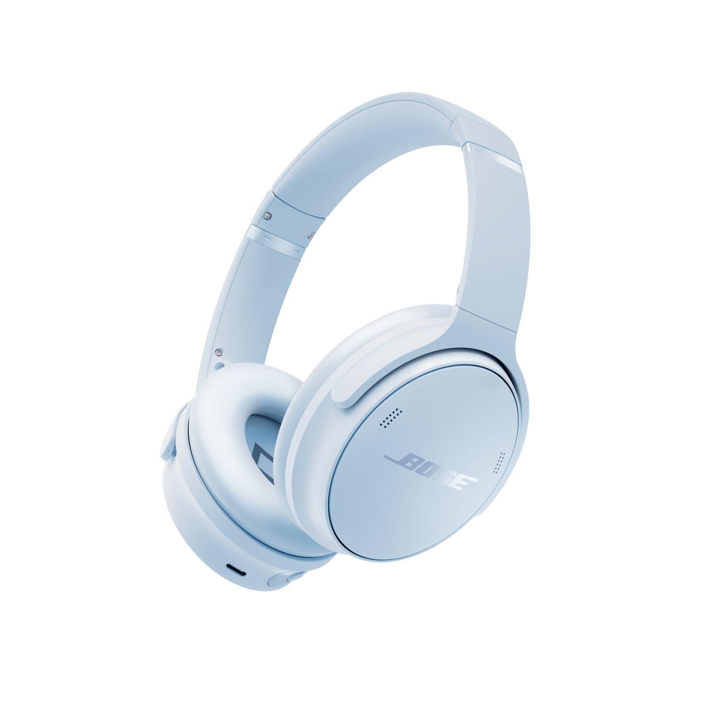 Bose QuietComfort wireless headphones with microphone and noise canceling, Bluetooth over-ear headphones, audiophile headphones, on-ear headphones with noise canceling, up to 24 hours of battery life, ice blue - 884367-1800