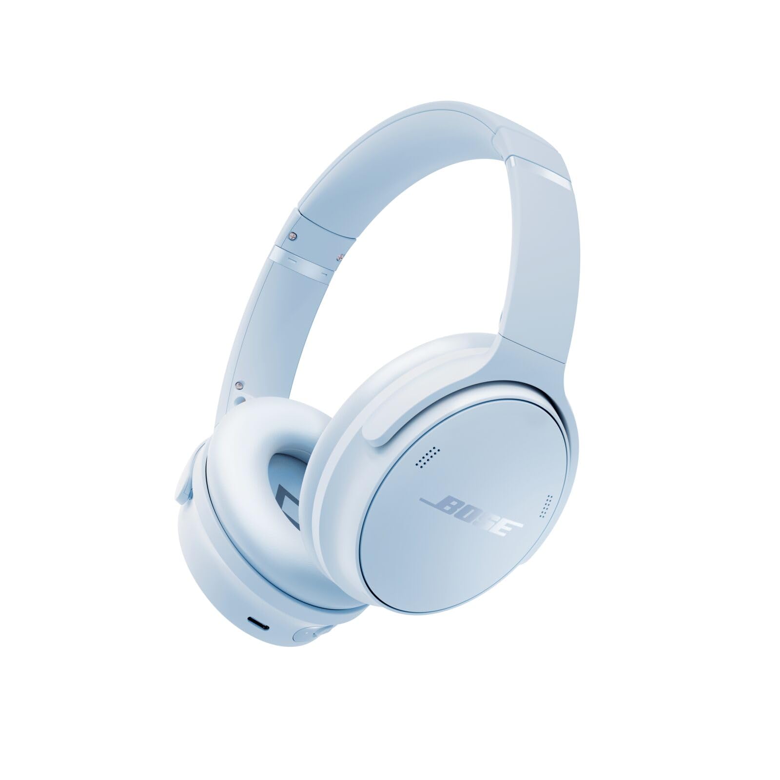 Bose QuietComfort wireless headphones with microphone and noise canceling, Bluetooth over-ear headphones, audiophile headphones, on-ear headphones with noise canceling, up to 24 hours of battery life, ice blue - 884367-1800