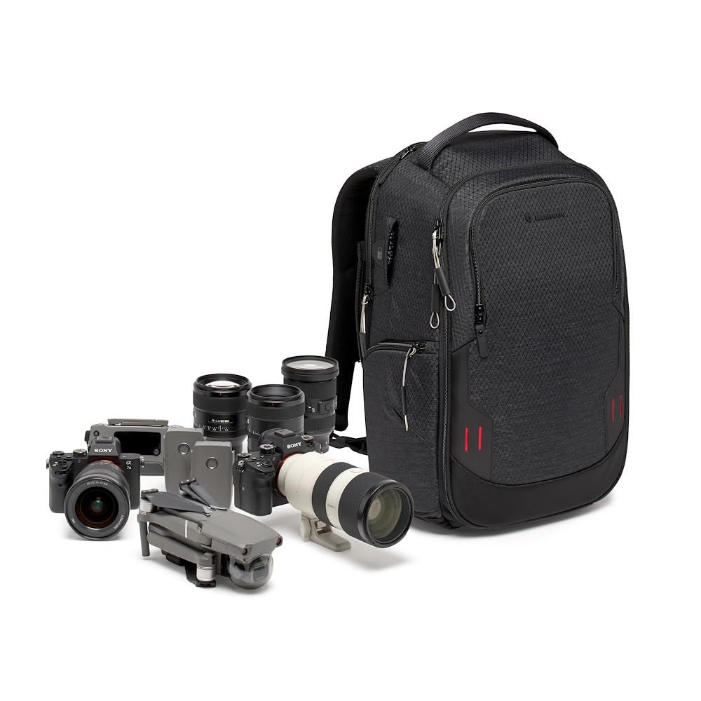 Manfrotto PRO Light Frontloader M, Professional Camera Backpack, Side and Front Access, Tripod Mount, Padded Backpack with Interchangeable Dividers, Black - MB
