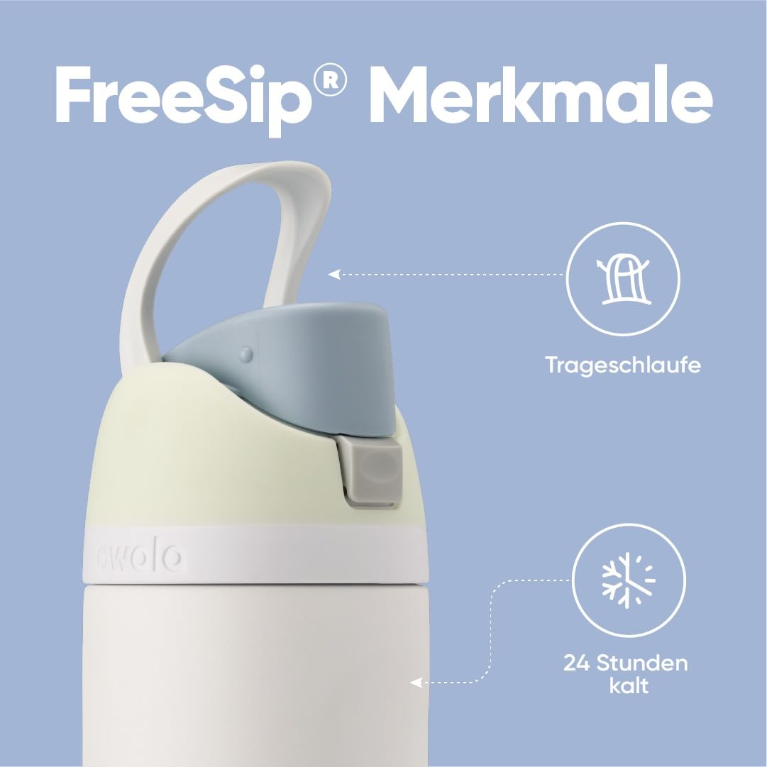 Owala FreeSip Insulated Stainless Steel Drinking Bottle with Straw, 710ml - BPA Free, Ideal for Sports, Fitness, Outdoors and Travel, Iced Breeze - C06184