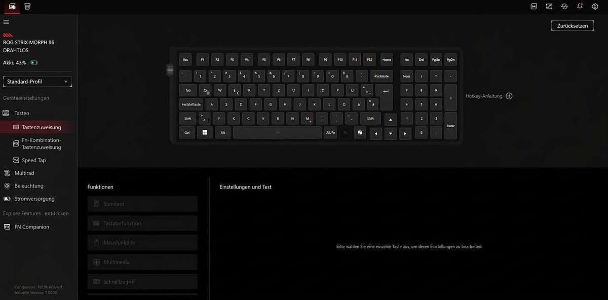 ASUS ROG Strix Morph 96 Wireless Custom Gaming Keyboard - 90MP04IF-BKDA03