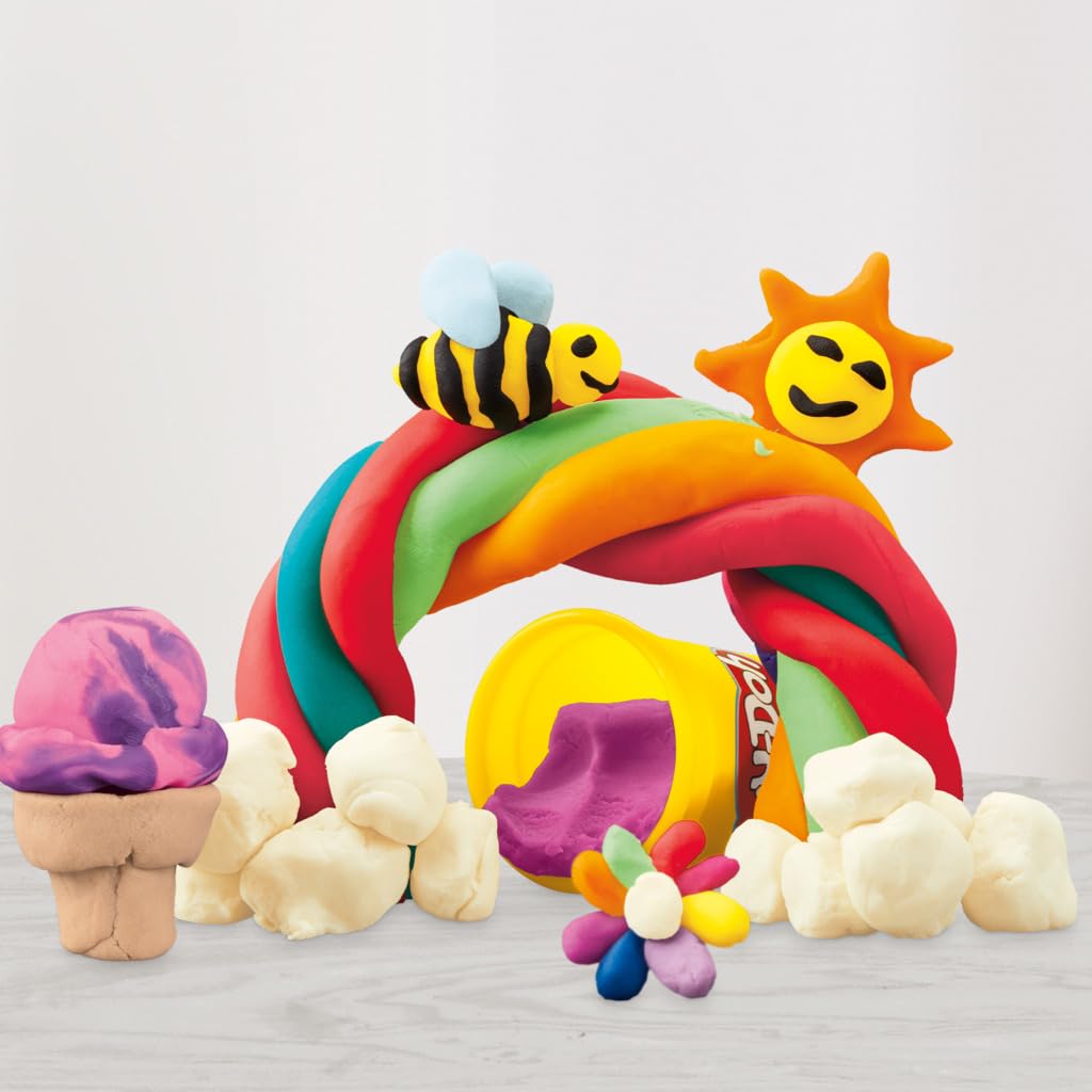 Play-Doh rainbow color pack with 22 cans, many for crafting and kneading, perfect as a birthday gift for children - F9820