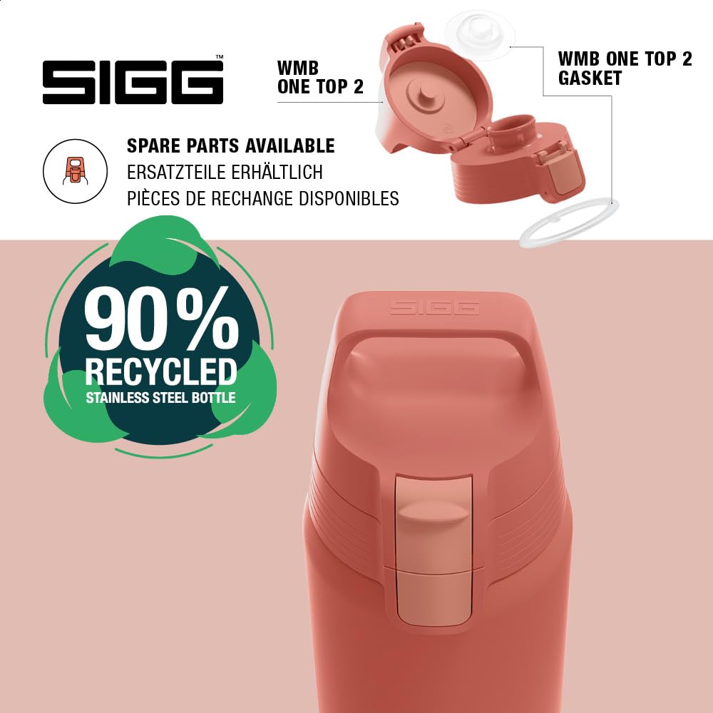 SIGG - Insulated drinking bottle - Thermos bottle Shield Therm One Eco Red - carbonated drinks - leak-proof - dishwasher safe - BPA-free - 90% recycled stainless steel - rust red - 0.5L - 6022.40