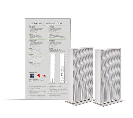 Acer Wave 7 | Wi-Fi 7 Mesh Router | Double Pack | 2.5G Ethernet - T7c