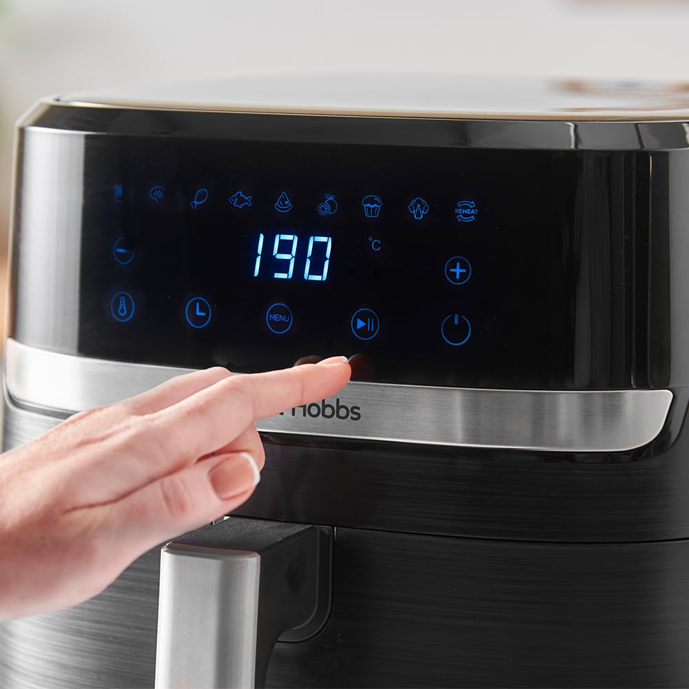 Russell Hobbs hot air fryer XL 5.5 l Rapid AirFryer (compact housing, very quiet) SatisFry (9 programs, dishwasher safe, deep fryer without oil, touch screen, grilling, baking) 27621-56