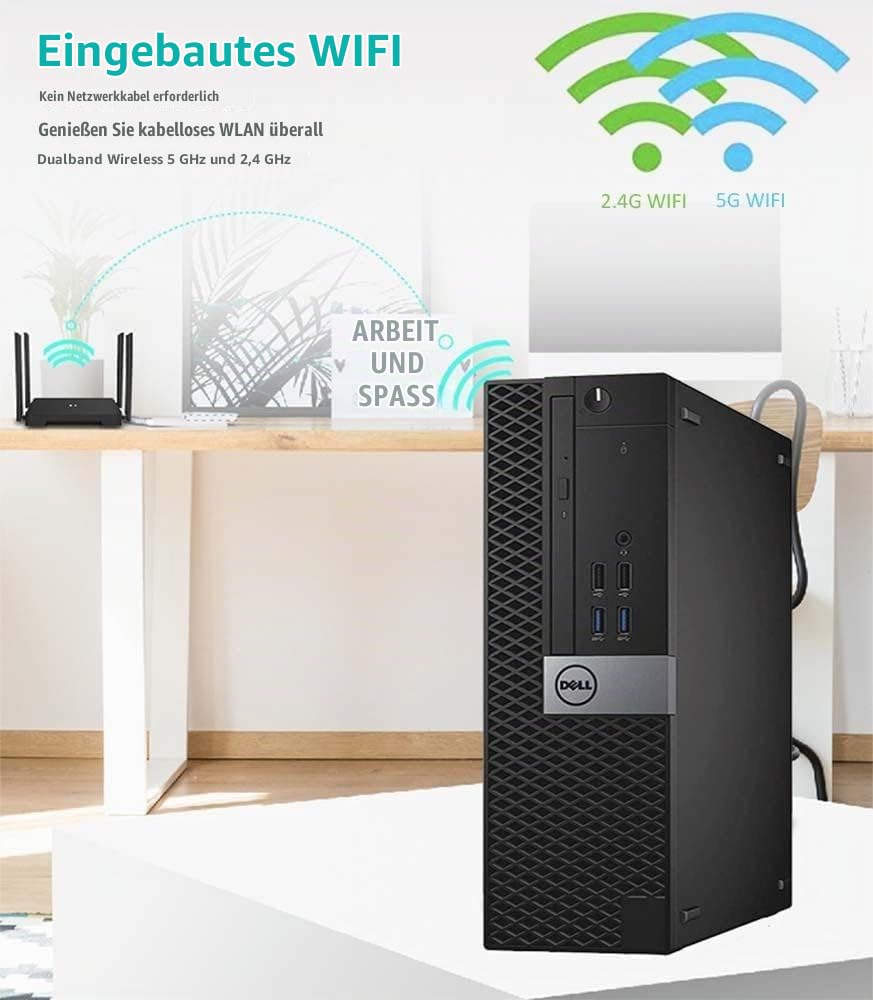 Computer desktop Dell Optiplex 3040 SFF, Intel Core i5-6500, 8 GB RAM, 256 GB SSD, WiFi, Bluetooth, US QWERTY Tastatur, Windows 11 Pro (Generalüberholt)