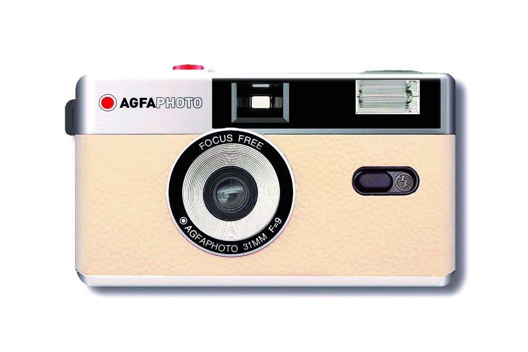 Cameră foto analogică 35mm AgfaPhoto în set complet: film pentru imagini color + baterie + dezvoltare pentru fotografii color (prin poștă) - AG603003SE
