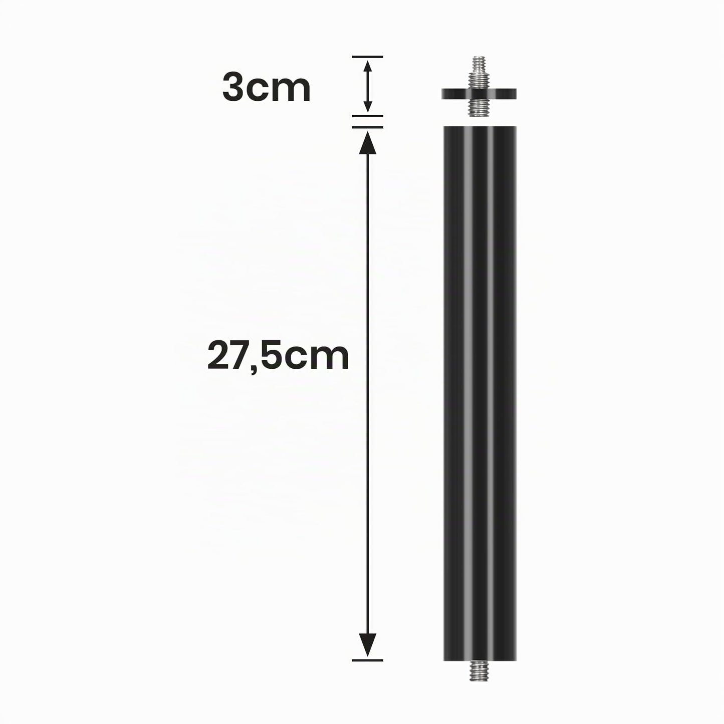 TARION Camera Table Tripod Main Rod Set: Camera Overhead Tripod Table Mount Accessories for Titanrig Cart Lite Z Table Tripod Set (2 x 275 mm) - TitanRig-Rod-275x2