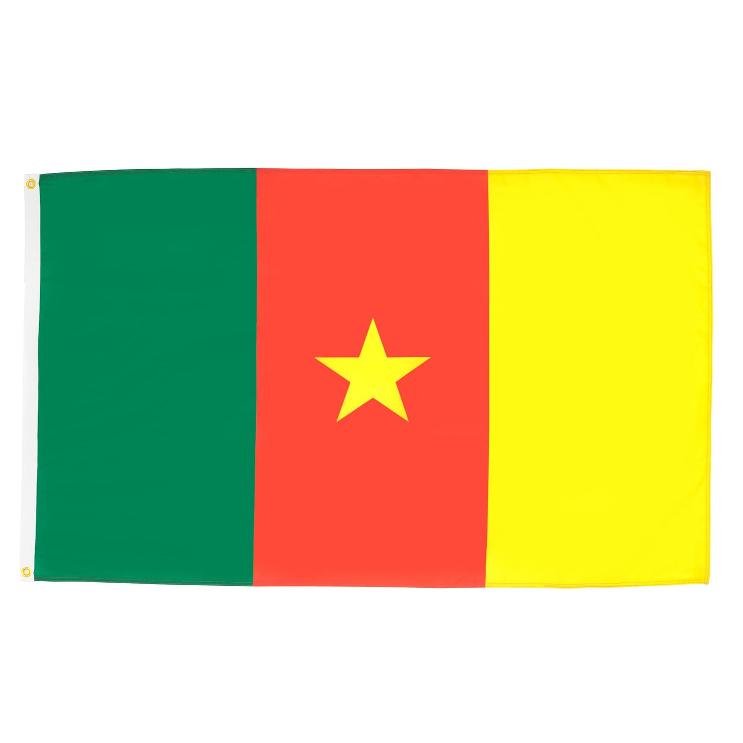 AZ FLAG - Cameroon flag - 250x150 cm - Cameroonian large flag 100% polyester with brass eyelets - 300g - K_36