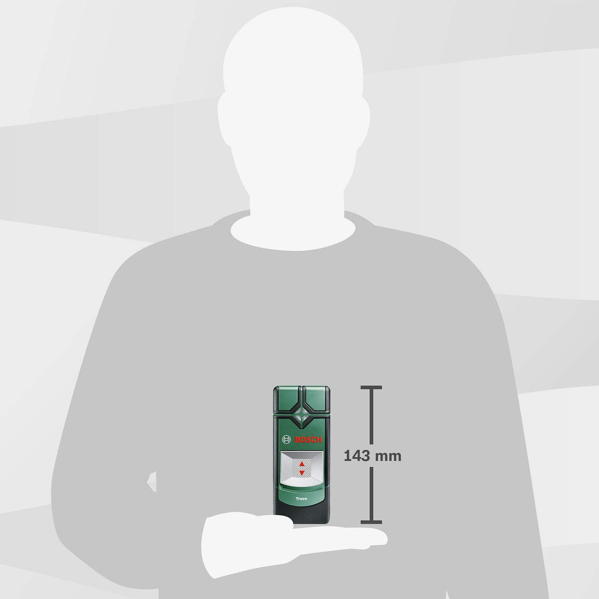 Bosch Home and Garden Bosch Truvo Detection Device (for metal & live wires with a detection depth of 70/50 mm; Package contents: Truvo, 3x AAA batteries, in a box) - 0603681201
