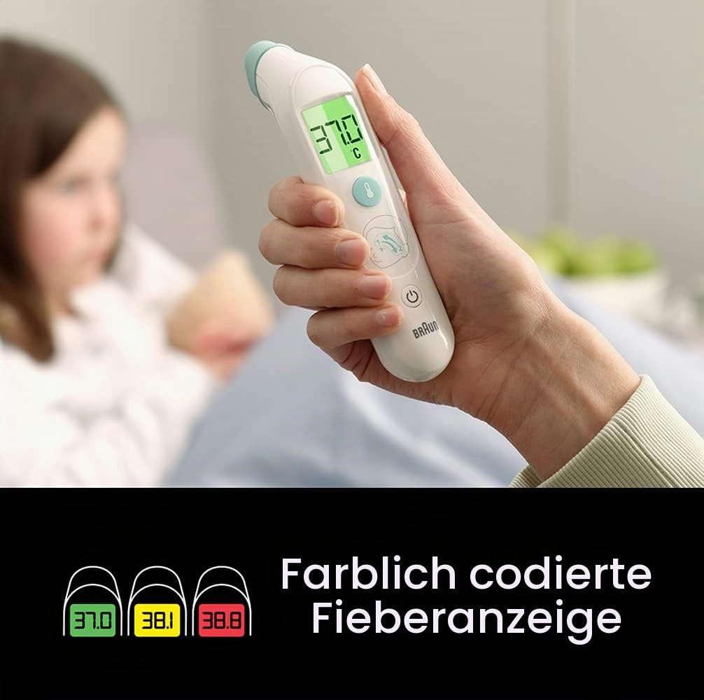 Braun TempleSwipe Forehead Thermometer (color-coded temperature display, safe, hygienic, fast, clinically accurate, gentle, easy to use, suitable for all age groups) BST200 - BST200EE