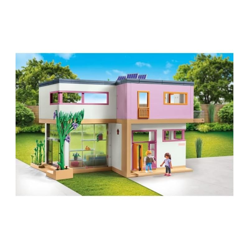PLAYMOBIL MyLife 71607 house with winter garden, including two figures and a sticker sheet, made from over 80% recycled and bio-based materials, a variety of toys for children aged 4 and over
