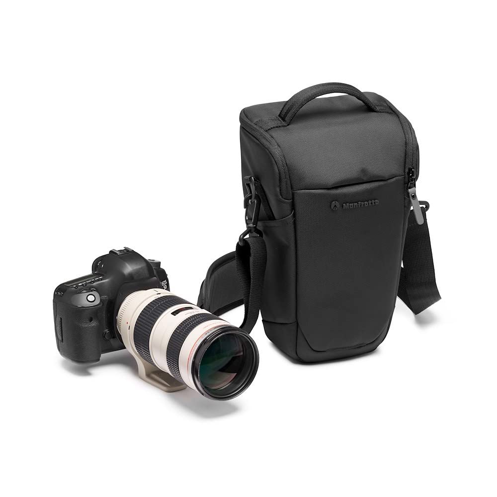 Manfrotto Advanced Holster L III, camera bag, DSLR bag with lens, camera bag with tripod mount and rain cover, photography accessories - MB