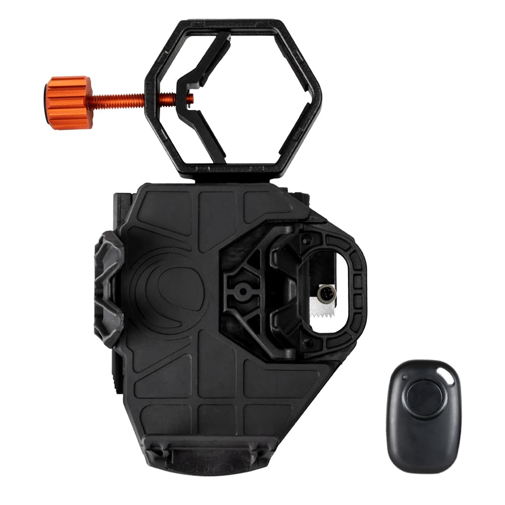 Celestron 81038 NexGo DX Universal Digiscoping and Astroimaging Smartphone Adapter Kit with Bluetooth Remote - Connects Your Smartphone Camera to an Eyepiece to Capture Images and Video, Black