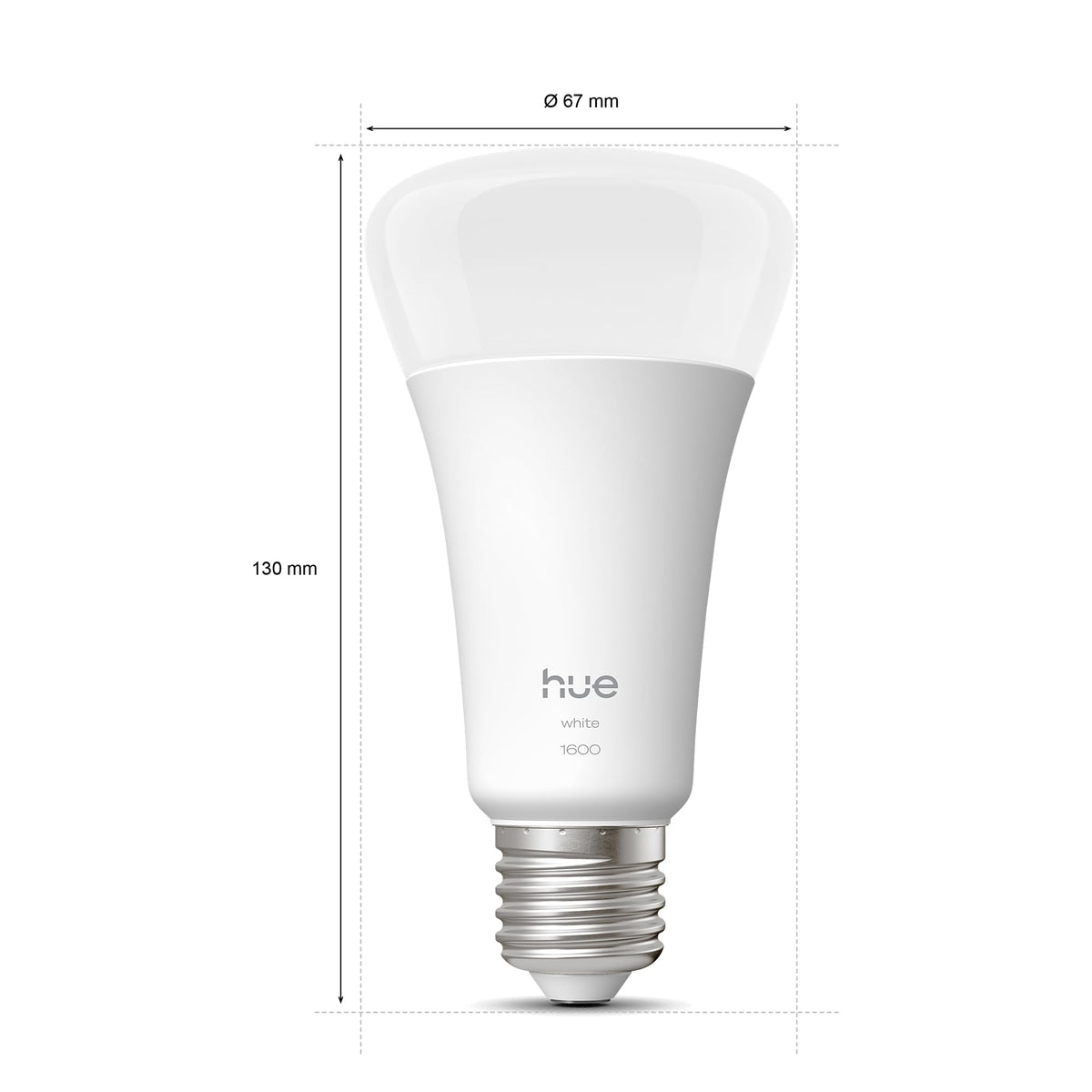 Philips Hue Smart LED A67 Lamp, warm white light 2700K, LED bulb with E27 base, 13.5W, 1600 lumens, dimmable, smart light compatible with Alexa, Google Assistant, and Apple Home, single pack. - 929003856201