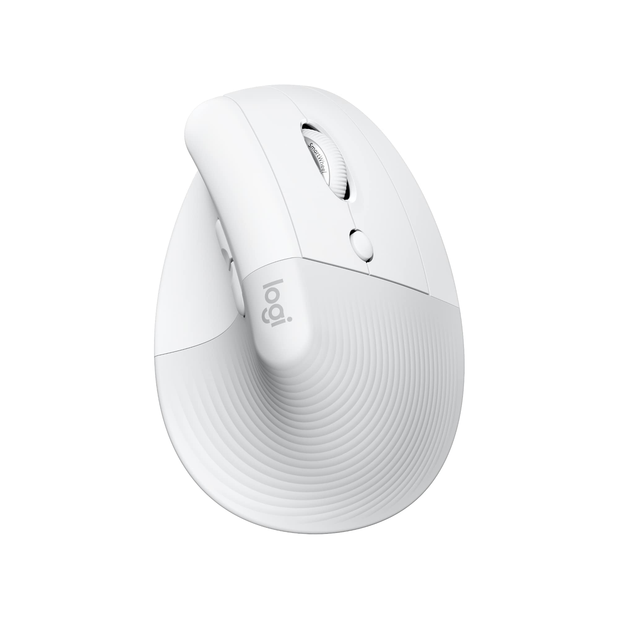 Logitech Lift for Mac, Wireless Vertical Ergonomic Mouse, Bluetooth, Quiet Clicks, Quiet Smartwheel, 4 Customizable Buttons, Compatible with macOS/iPadOS/MacBook/iMac/iPad - White - 910-006477