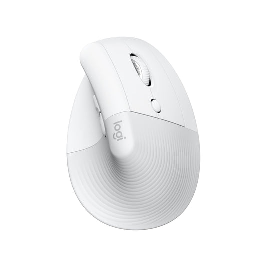 Logitech Lift for Mac, Wireless Vertical Ergonomic Mouse, Bluetooth, Quiet Clicks, Quiet Smartwheel, 4 Customizable Buttons, Compatible with macOS/iPadOS/MacBook/iMac/iPad - White - 910-006477