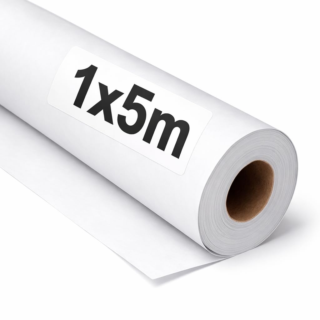 OFITURIA Kraft Paper White - Roll 1 × 5 m - 3 Rolls - Packaging Paper and Wrapping Paper - Craft Paper for DIY, Decoration and Sewing Patterns - Tear-Resistant and Easy to Cut - COM620-parent2