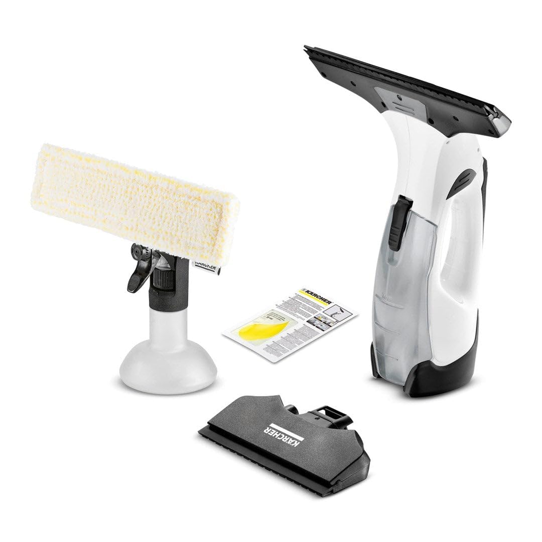 KÄRCHER Window Vacuum WV 5 Plus N, battery life: 35 min, LED charging status indicator, 2 suction nozzles, spray bottle with microfiber cover, 20 ml window cleaner concentrate - 1.633-701.0