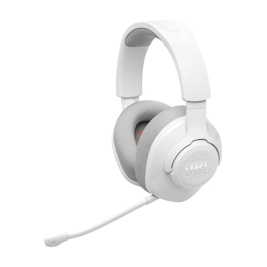 JBL Quantum 360 Wireless Over-Ear Gaming Headphones with 2.4GHz/Bluetooth Dual Wireless Connection, 22-Hour Battery, Multi-Platform Compatibility, Detachable Microphone with Mute, White - JBLQTUM360WHT