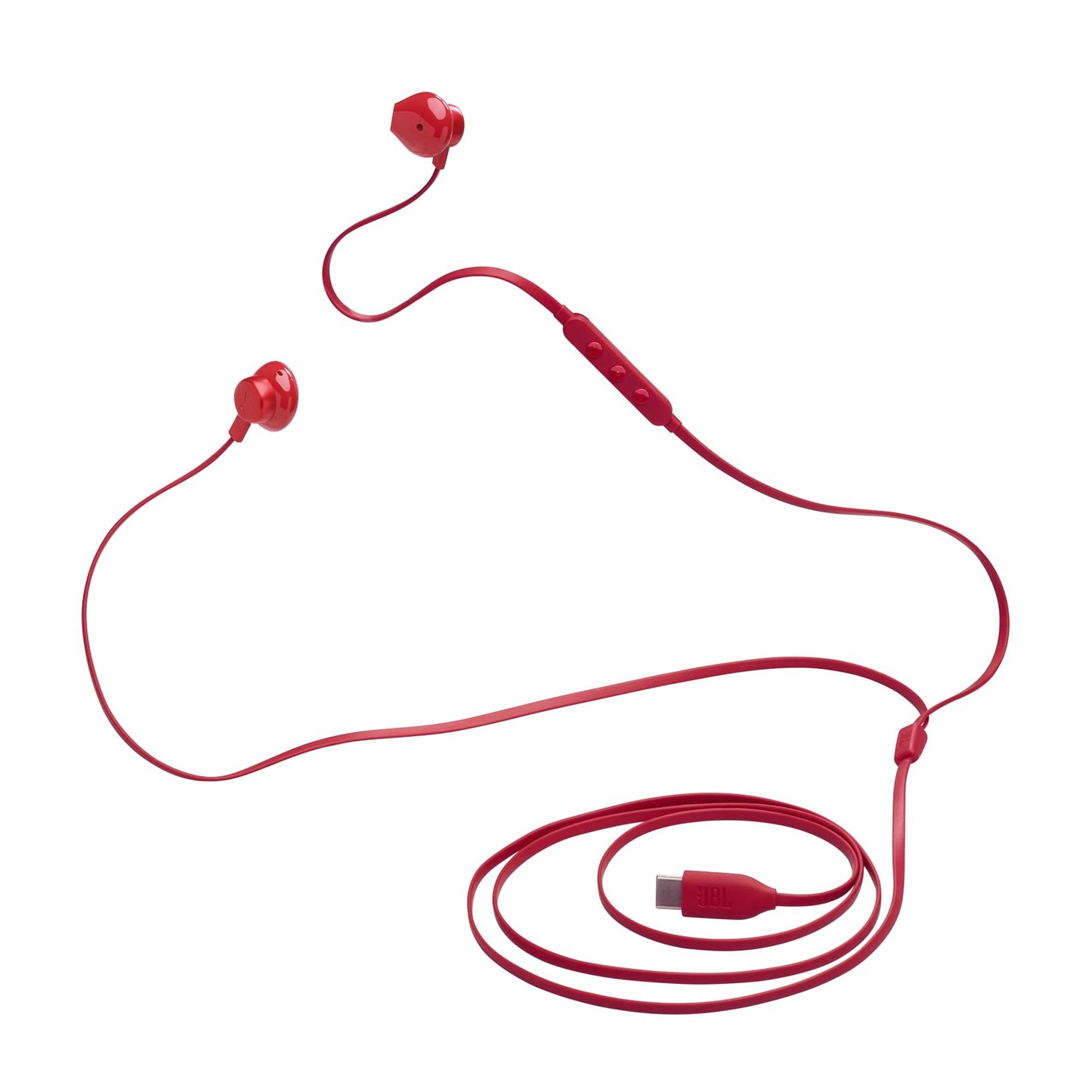 JBL Tune 305 C Headphones - Wired in-ear headphones with JBL Pure Bass Sound, microphone and USB-C port - Red - JBLT305CRED