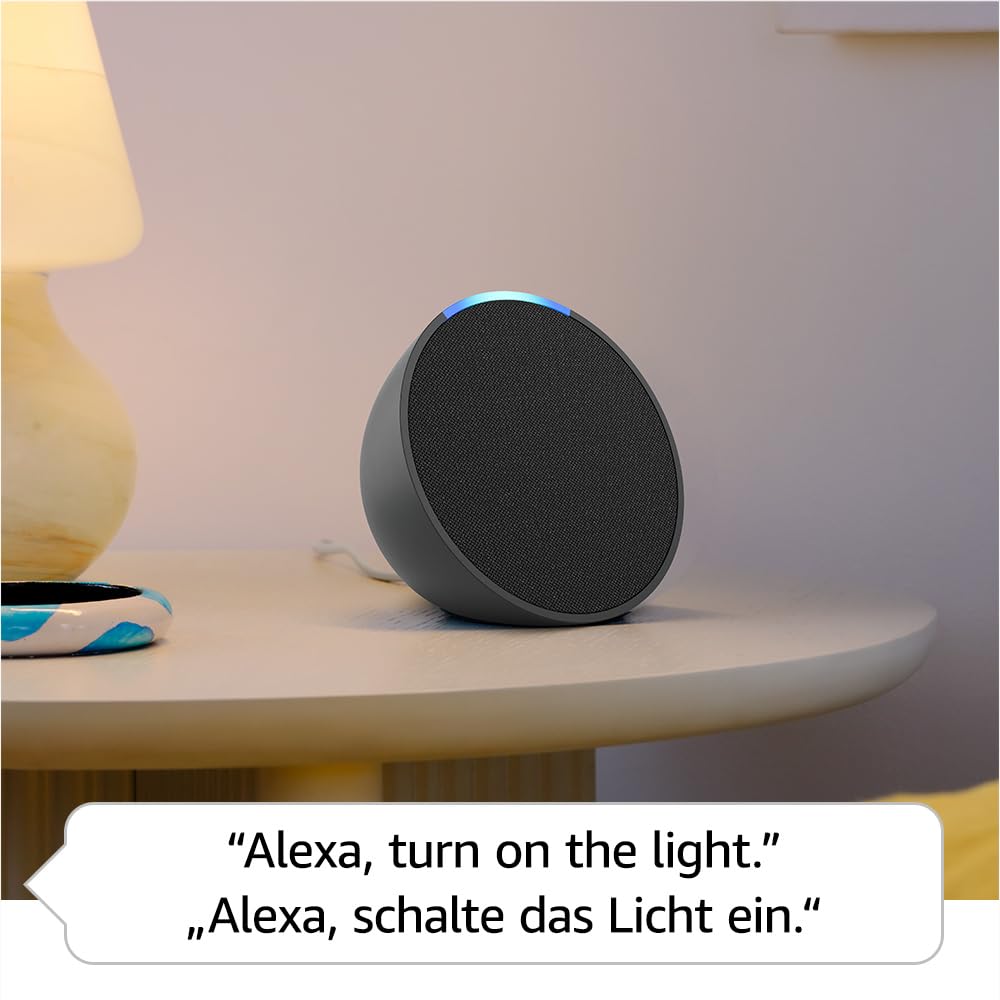 Echo Pop | International version | Compact and smart WiFi and Bluetooth speaker with rich sound and Alexa | anthracite - C2H4R9
