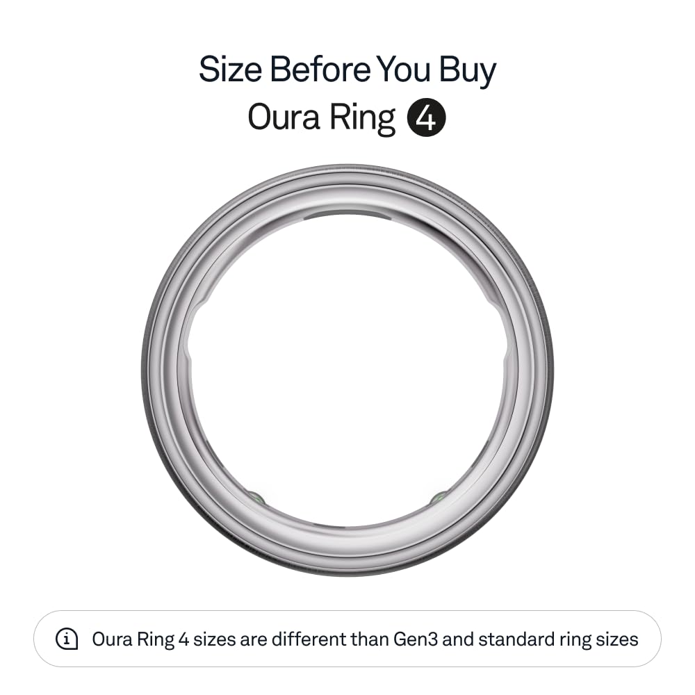 Oura Ring 4 - Brushed Silver - Size 6 - Smart Ring | Measure First with Oura Ring 4 Sizing Kit | Sleep Tracking Wearable - Heart Rate - Fitness Tracker - Up to 8 Days Battery Life - JZ90-54220-06