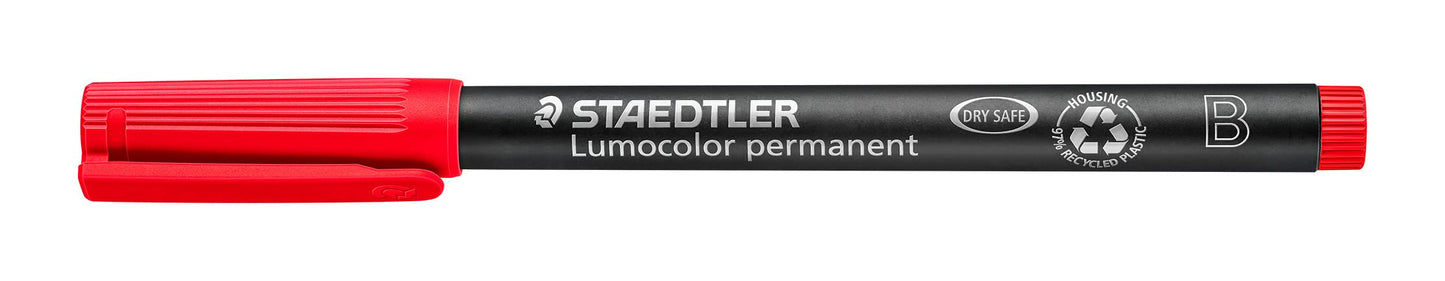 STAEDTLER Lumocolor 314 Permanent Universal Pen – Red, Set of 10, B - 314-2