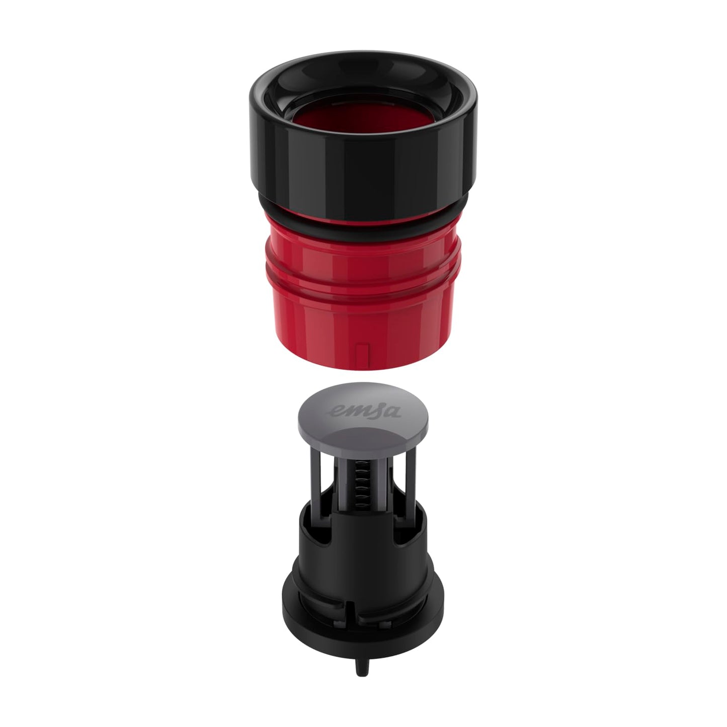 Emsa Bludrop drinking bottle, 0.7 liters, 100% leak-proof, quick-press closure, ergonomic 360° drinking pleasure, warm for 12 hours, cool for 24 hours, easy to clean, stainless steel, powder coating, dark red, N31129 - N3112900