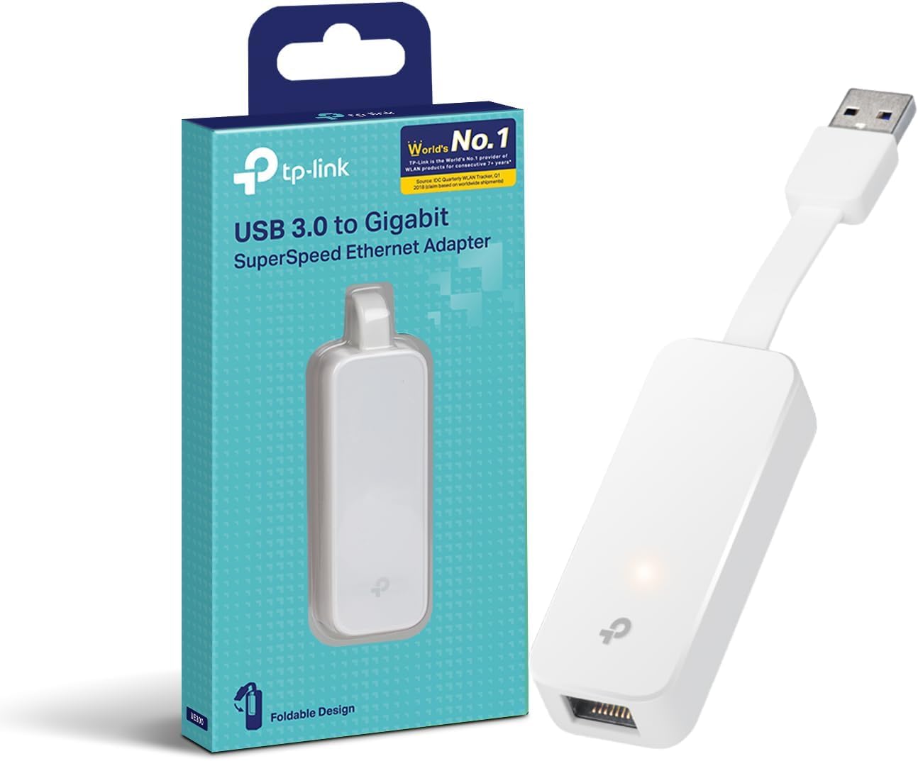 TP-Link UE300 USB to Ethernet Adapter, USB 3.0 to RJ45 1000Mbps Ethernet LAN Network Adapter, Plug and Play in Windows 11/10, Mac OS and Linux OS, Foldable and Portable Design, 1 Pack