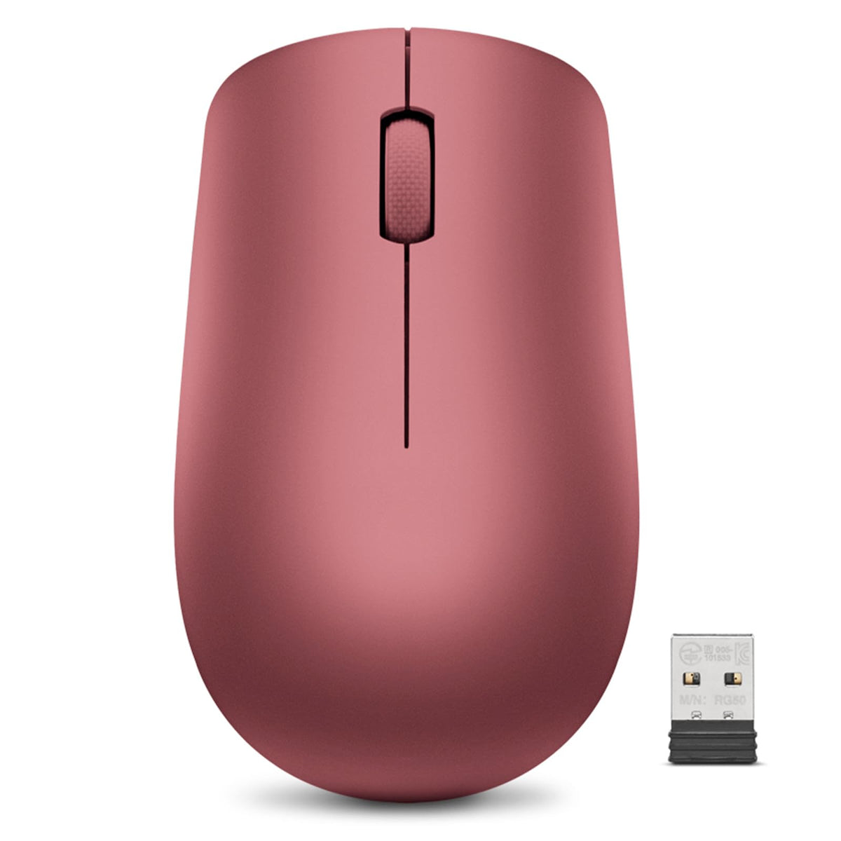 Lenovo 530 Mouse Wireless, design ambidextru, conexiune Nano-USB, compatibil cu laptopuri și PC-uri Windows, roșu cires - GY50Z18990