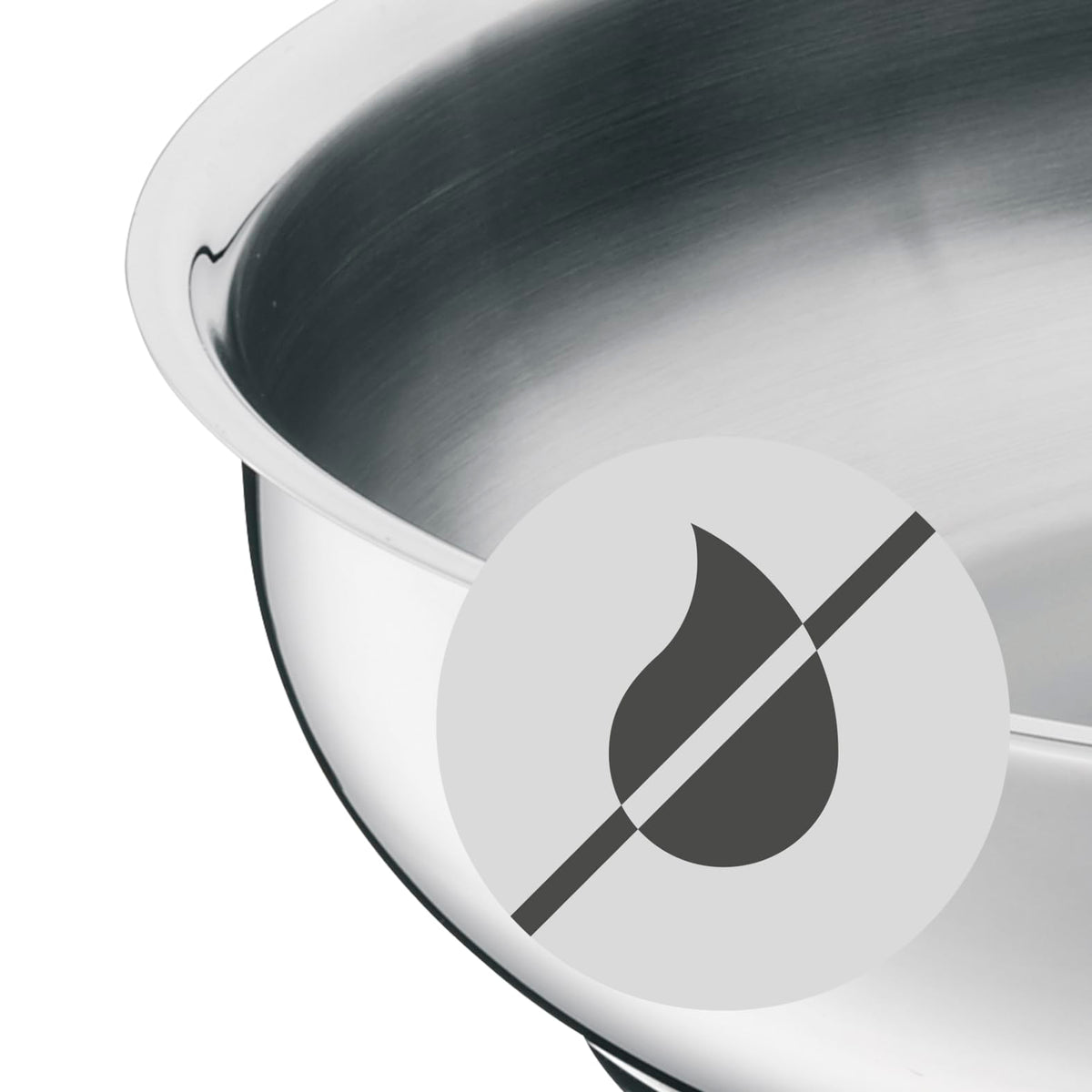 Set tigăi WMF Profi 24+28 cm inducție, tigăi din oțel inoxidabil neacoperit, Cromargan oțel inoxidabil, rezistente la cuptor - 0790026991