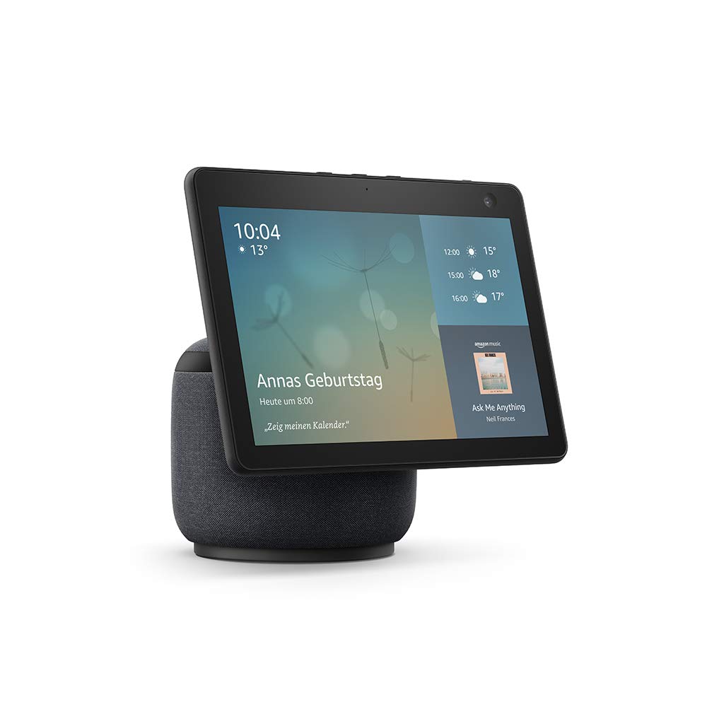 Echo Show 10 (3rd Generation, 2020) | High-resolution smart display with motion function and Alexa, anthracite | Certified and refurbished - T4E4AT