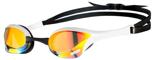 ARENA Cobra Ultra Swipe Mirror Unisex Race Swimming Goggles for Adults, Diving Goggles with Curved Mirror Lenses, Anti-Fog, UV Protection, 5 Interchangeable Nose Bridges - 002507-310-NS