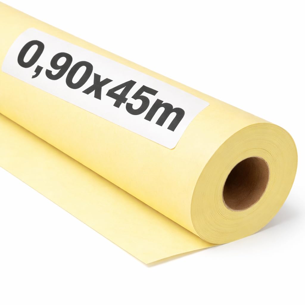 OFITURIA Kraft Paper Yellow Pastel - Roll 0.90 × 45 m - 1 Roll - Wrapping Paper and Packaging Paper - Craft Paper for DIY, Decoration and Sewing Patterns - Tear-Resistant and Easy to Cut - COM620-parent2