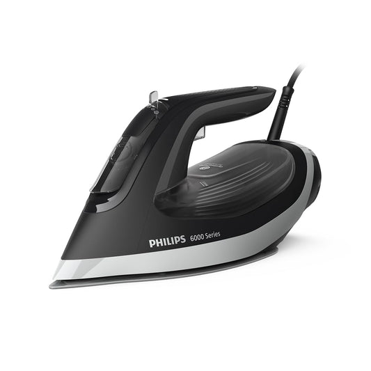 Philips 6000 Series steam iron - guaranteed without burn marks thanks to OptimalTEMP, 190g steam boost, 45g continuous steam, SteamGlide Plus soleplate, drip stop, automatic switch-off (DST6120/80)