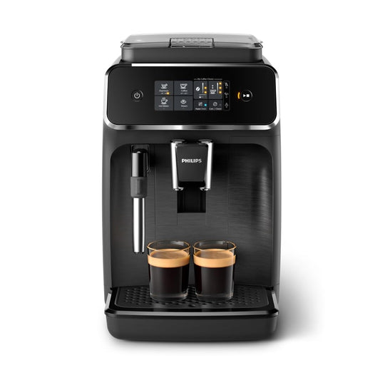 Philips 2200 Series fully automatic coffee machine - 2 coffee specialties, touch display, classic milk frother, ceramic grinder, matt black (EP2220/10)
