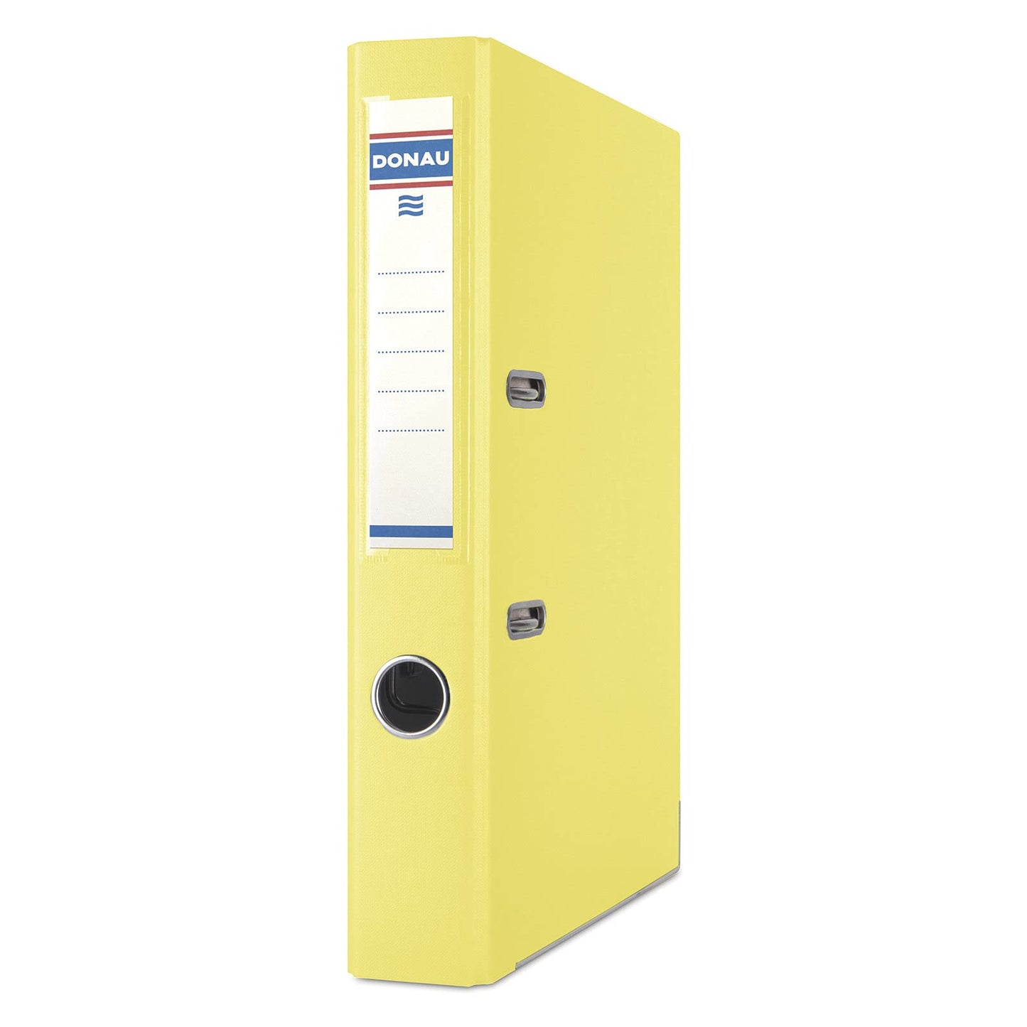 Donau Premium Slim Folder Pack of 10/DIN A4/5 cm/10 Pieces/Yellow/Plastic Cover PP/Carton Paper Slot Folder Office Folder File Ring Binder/Green Dot - 3955001PL-11