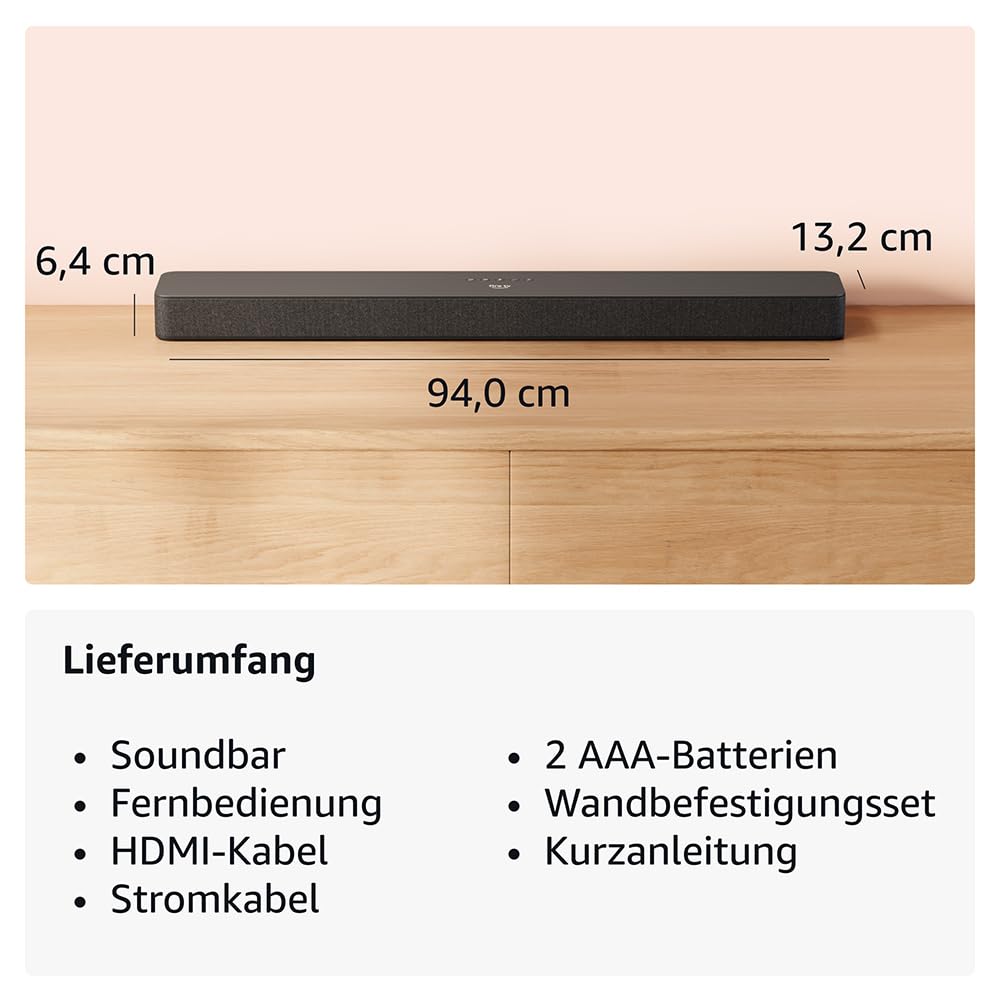 Amazon Fire TV Soundbar Plus | 3.1 channel sound, all-in-one design, Dolby Atmos, DTS:X, also ideal for dialogue - HM34BR