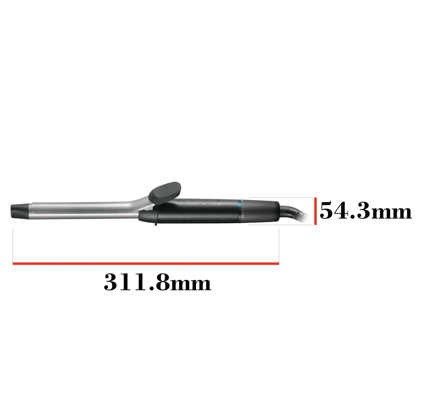 Remington curling iron small curls [19mm] Pro Sprial Curl (4-fold protection, antistatic ceramic tourmaline coating) -Digital display up to 210°C, with clamp, tight & defined ringlets, CI5519