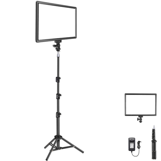 NEEWER 13" LED video light panel studio light set with tripod, dimmable bi-color key light 3200-5600K, CRI97+ for streaming photography, podcast recording, 2400 lux/0.5m, 8000mAh battery, NL-192AI - 10106211