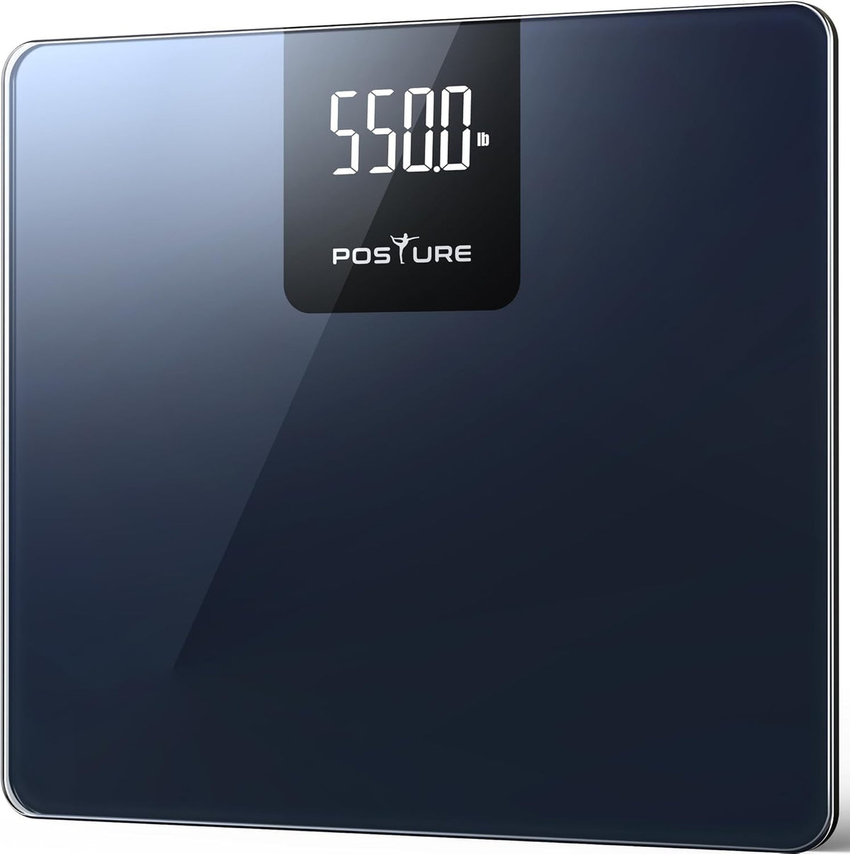 Posture Personal Scale, Digital Body Scale with 250 kg Load Capacity, High-Precision Personal Scale with Extra Wide Platform, Large LED Display, and Durable 8 mm Tempered Glass Plate for Home - BG1911W-P