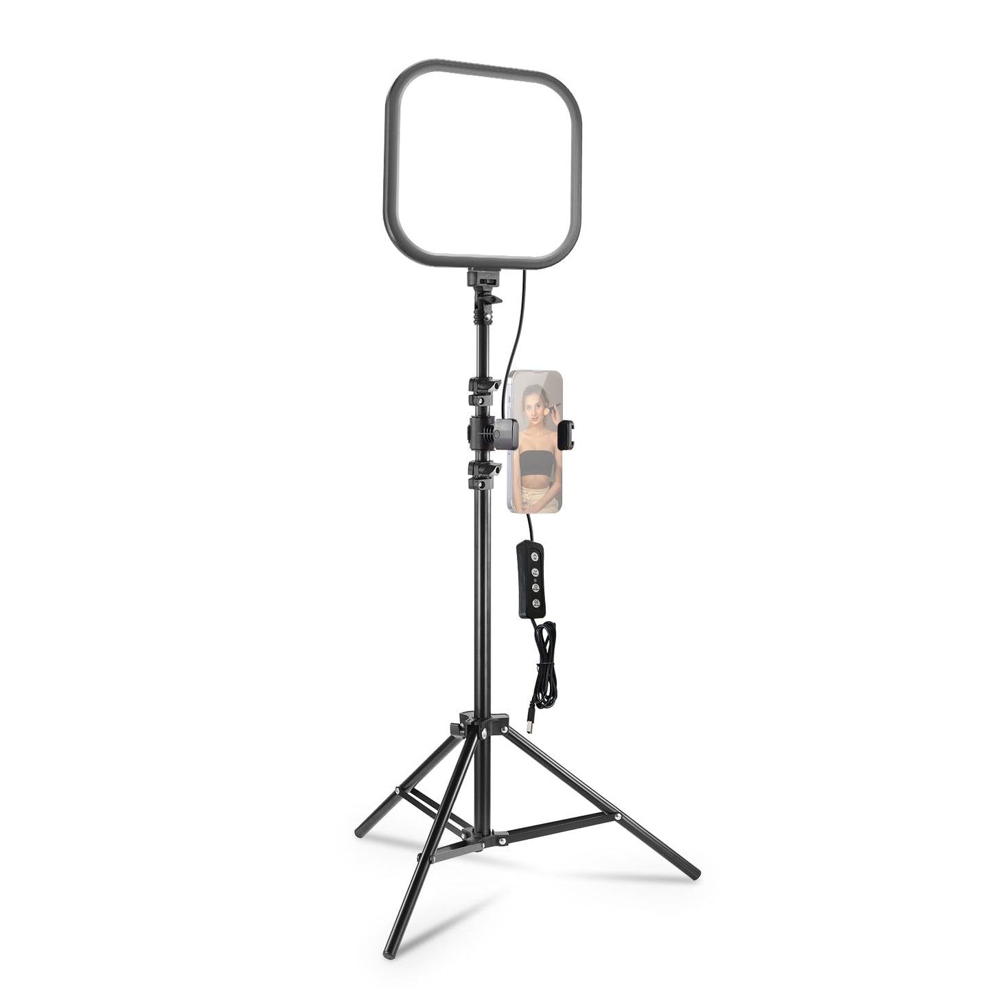 NEEWER 15W 10.8" LED video light panel light set with 63" tripod/mobile phone holder, Edge Lit two-tone dimmable full screen video light 816Lux CRI95+ for photography film recordings and streaming, L220