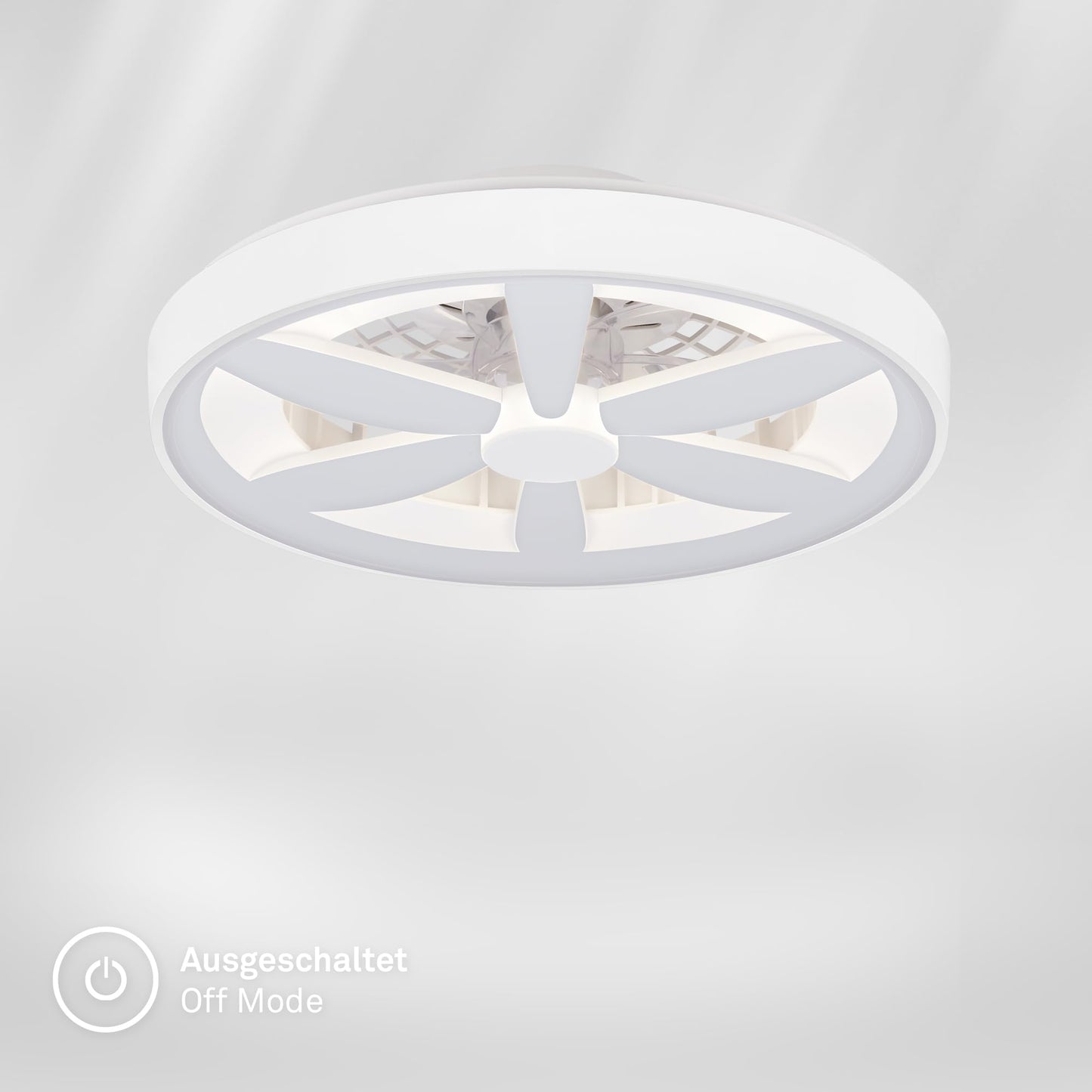 BRILONER - LED ceiling fan with lighting, remote control, DC motor, 5 speeds, RGBIC, CCT, dimmable, lamp with fan, LED ceiling light, ceiling lamp fan, 48 cm, white - 3988016