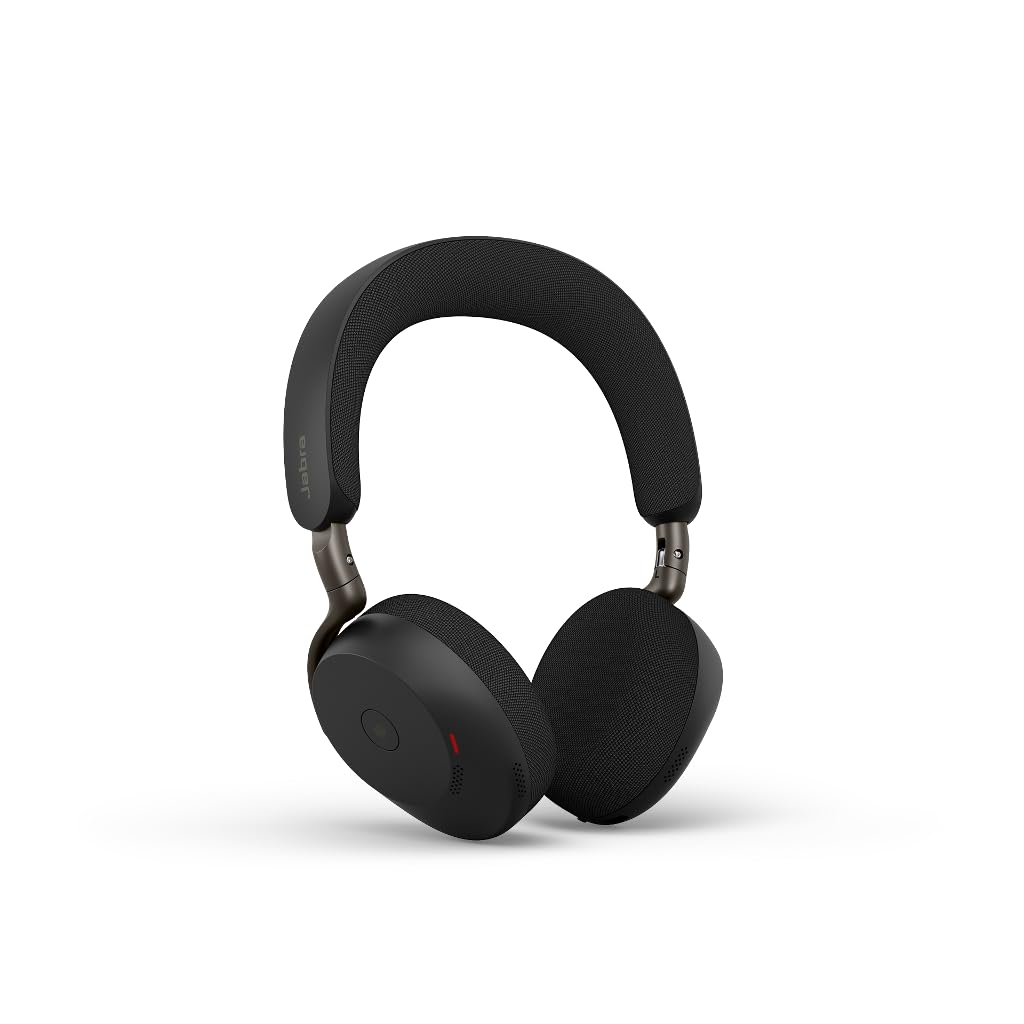 Jabra Evolve3 75 on-ear Bluetooth headset wireless with microphone for office, USB-A, AI voice call, advanced active noise cancellation, 22h battery, for online meeting apps, black - 37599-989-999