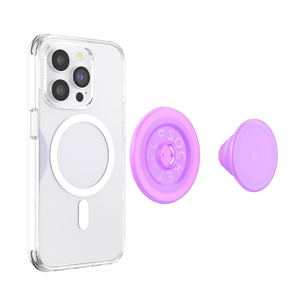 PopSockets Mobile Phone Grip for MagSafe, Magnetic Holder, Mobile Phone Stand, Pink - Opalescent Pink - 806892