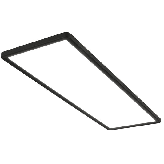 BRILONER - LED ceiling lamp with indirect light, 58x20 cm, flat, 22W 3,000lm, neutral white light color, living room lamp, ceiling light, living room lamp, LED panel, kitchen lamp, bedroom, black - 7402-415