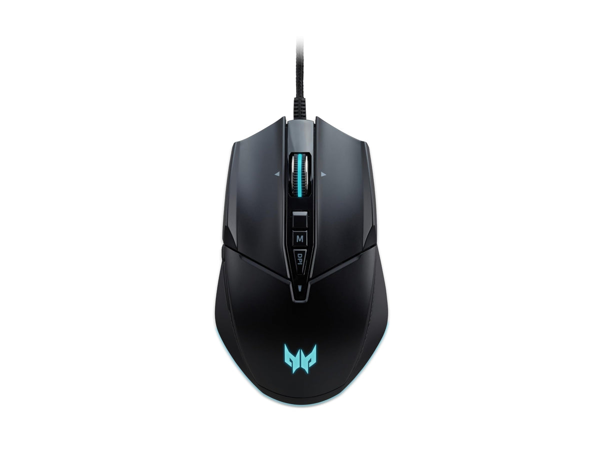 Acer Predator Cestus 335 Mouse de Gaming (19.000 DPI, 400 IPS Tracking, 10 butoane programabile, timp de reacție de 0,5 ms, iluminare RGB) negru/albastru - GP.MCE11.01Q